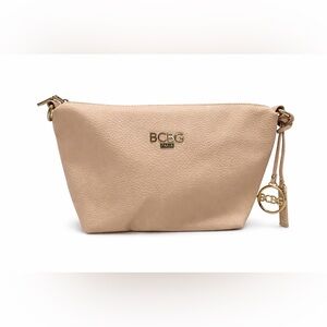 BCBG Paris Beige Bag Insert Organizer Zip Pouch Inner Tote Cosmetic Case